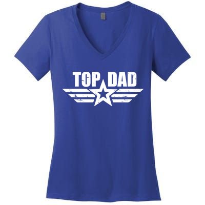 Top Dad Cool Fathers Day Gift Women's V-Neck T-Shirt