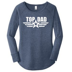 Top Dad Cool Fathers Day Gift Women's Perfect Tri Tunic Long Sleeve Shirt