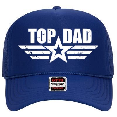 Top Dad Cool Fathers Day Gift High Crown Mesh Back Trucker Hat