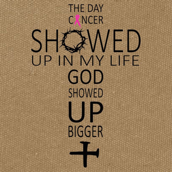 The Day Cancer Showed Up In My Life God Showed Up Bigger Cotton Canvas Backpack