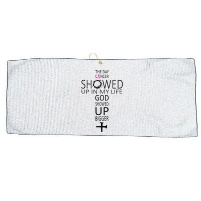 The Day Cancer Showed Up In My Life God Showed Up Bigger Large Microfiber Waffle Golf Towel
