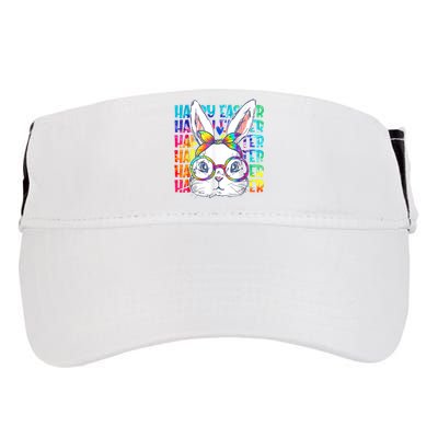 Tie Dye Cute Bunny Rabbit Face Glasses Girl Happy Easter Day Adult Drive Performance Visor