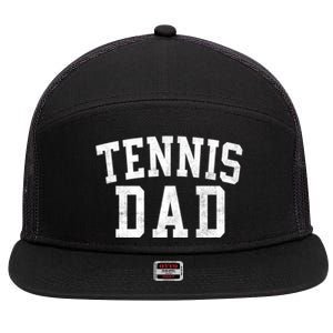 Tennis Dad Classic Bold Font FatherS Day Daddy 7 Panel Mesh Trucker Snapback Hat