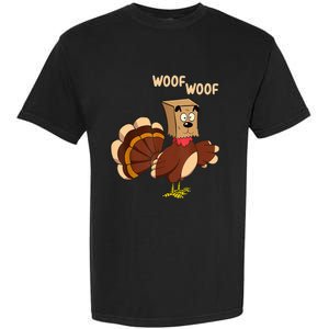 Thanksgiving Dog Costume Hilarious Turkey Woof Outfit Garment-Dyed Heavyweight T-Shirt