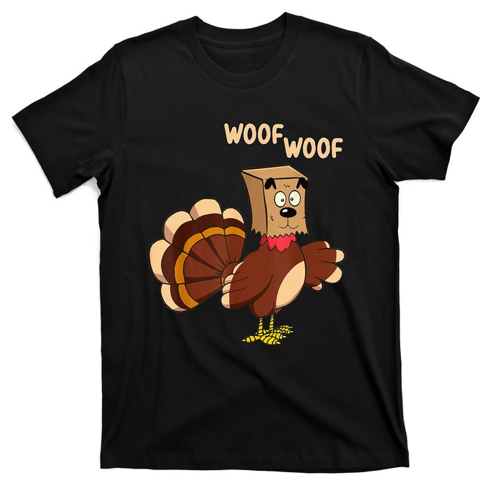 Thanksgiving Dog Costume Hilarious Turkey Woof Outfit T-Shirt