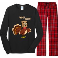 Thanksgiving Dog Costume Hilarious Turkey Woof Outfit Long Sleeve Pajama Set