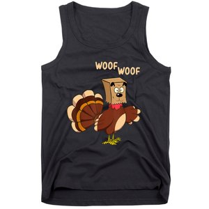 Thanksgiving Dog Costume Hilarious Turkey Woof Outfit Tank Top