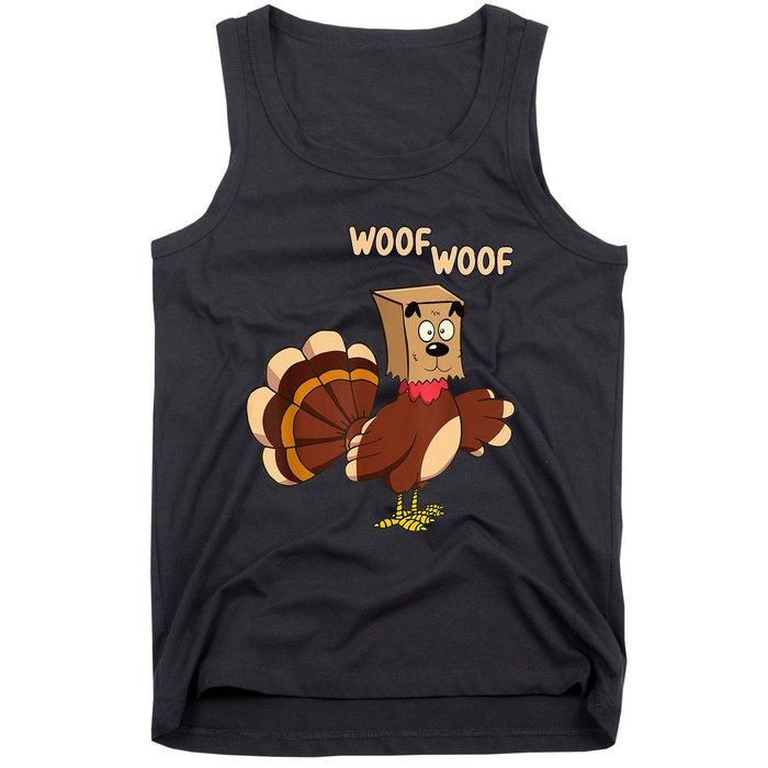 Thanksgiving Dog Costume Hilarious Turkey Woof Outfit Tank Top