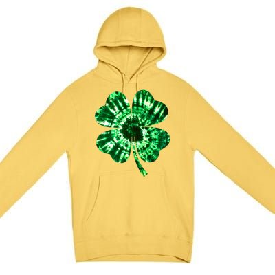 Tie Dye Clover St Patrick's Day Premium Pullover Hoodie