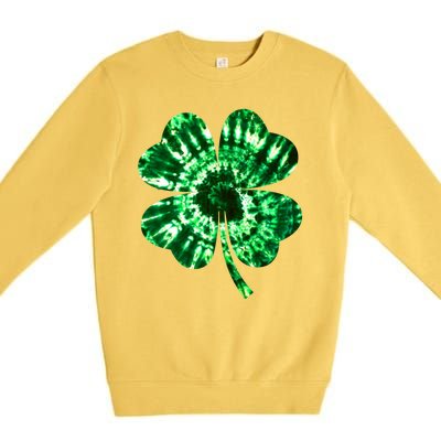 Tie Dye Clover St Patrick's Day Premium Crewneck Sweatshirt