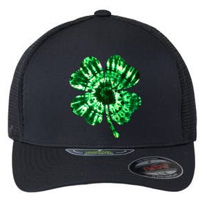 Tie Dye Clover St Patrick's Day Flexfit Unipanel Trucker Cap