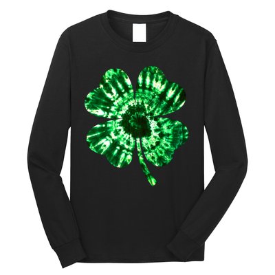 Tie Dye Clover St Patrick's Day Long Sleeve Shirt