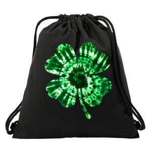 Tie Dye Clover St Patrick's Day Drawstring Bag