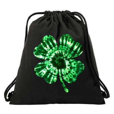 Tie Dye Clover St Patrick's Day Drawstring Bag
