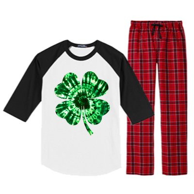 Tie Dye Clover St Patrick's Day Raglan Sleeve Pajama Set