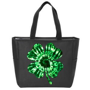 Tie Dye Clover St Patrick's Day Zip Tote Bag