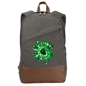 Tie Dye Clover St Patrick's Day Cotton Canvas Backpack