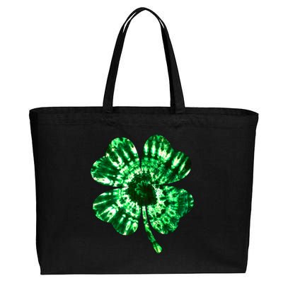 Tie Dye Clover St Patrick's Day Cotton Canvas Jumbo Tote