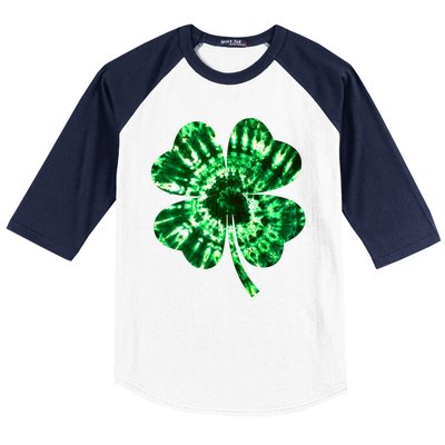 Tie Dye Clover St Patrick's Day Baseball Sleeve Shirt