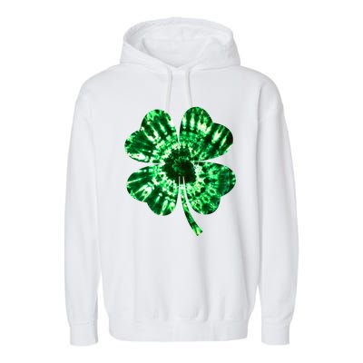 Tie Dye Clover St Patrick's Day Garment-Dyed Fleece Hoodie