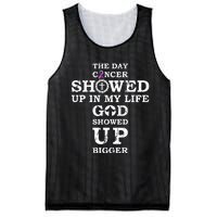 The Day Cancer Showed Up In My Life God Showed Up Bigger Mesh Reversible Basketball Jersey Tank