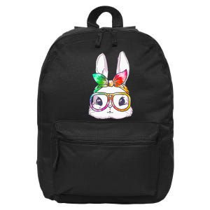 Tie Dye Cute Bunny Rabbit Face Glasses Happy Easter Day 16 in Basic Backpack