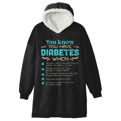 T1D Diabetes checklist Hooded Wearable Blanket