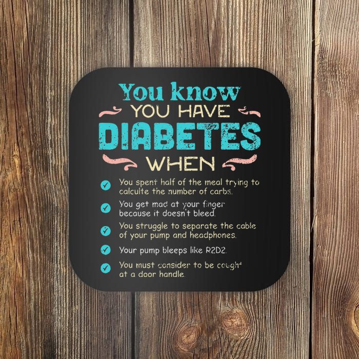 T1D Diabetes checklist Coaster