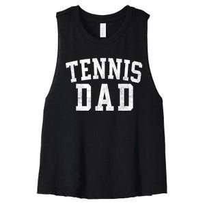 Tennis Dad Classic Bold Font FatherS Day Daddy Women's Racerback Cropped Tank