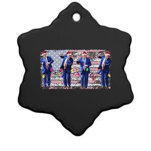 Trump Dance Christmas Flag Ceramic Star Ornament