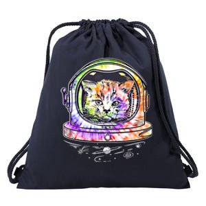 Tie Dye Catstronauts Funny Space Cat Astronaut Graphic Meaningful Gift Drawstring Bag