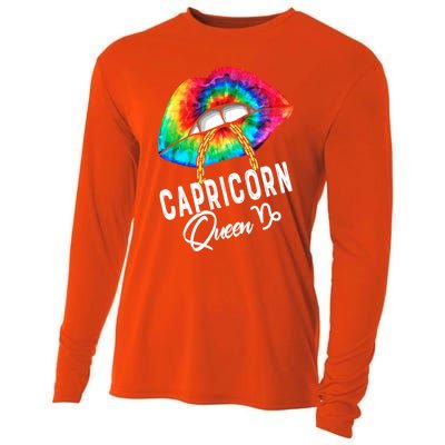 Tie Dye Capricorn Queen Lips Classic Gift Cooling Performance Long Sleeve Crew