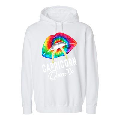 Tie Dye Capricorn Queen Lips Classic Gift Garment-Dyed Fleece Hoodie