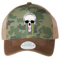 Tear Drop Crying Sad Rainbow Skull Drip Legacy Tie Dye Trucker Hat
