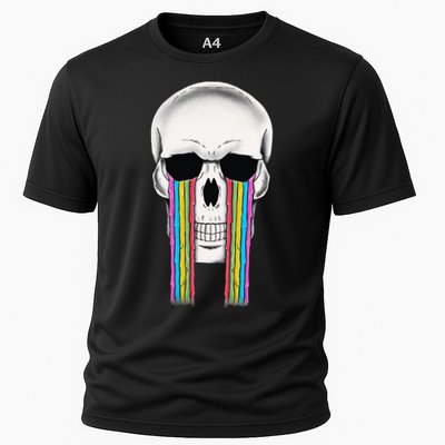 Tear Drop Crying Sad Rainbow Skull Drip Performance Shirt
