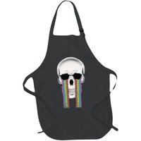 Tear Drop Crying Sad Rainbow Skull Drip Apron