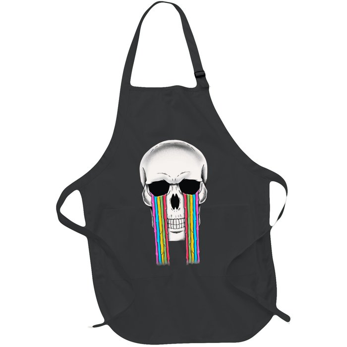 Tear Drop Crying Sad Rainbow Skull Drip Apron