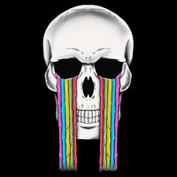 Tear Drop Crying Sad Rainbow Skull Drip Apron