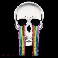 Tear Drop Crying Sad Rainbow Skull Drip Sweatshirt