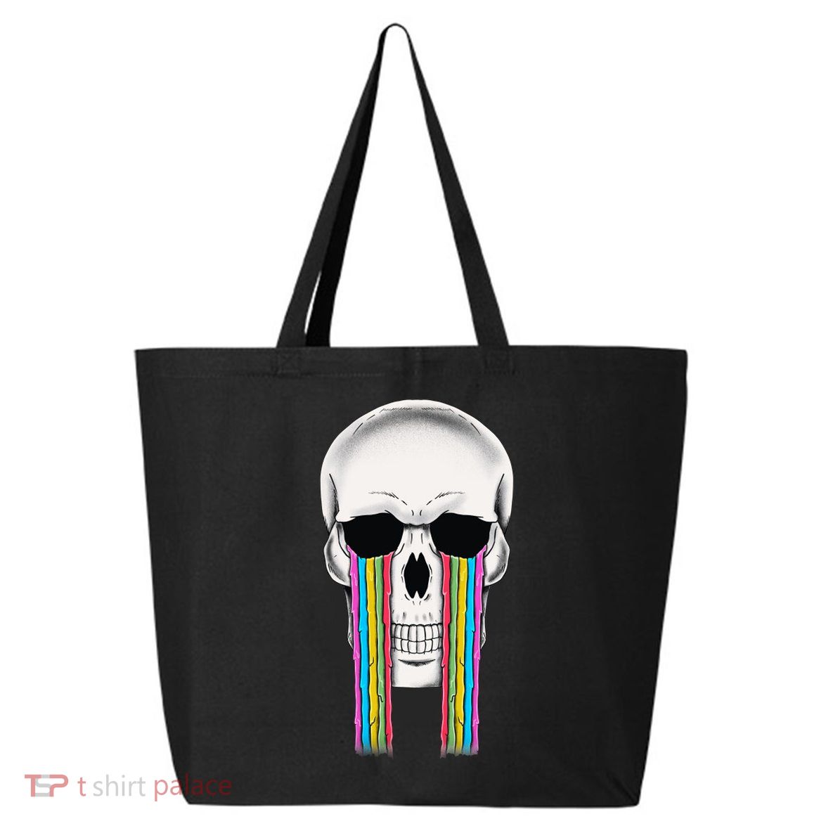 Tear Drop Crying Sad Rainbow Skull Drip 25L Jumbo Tote