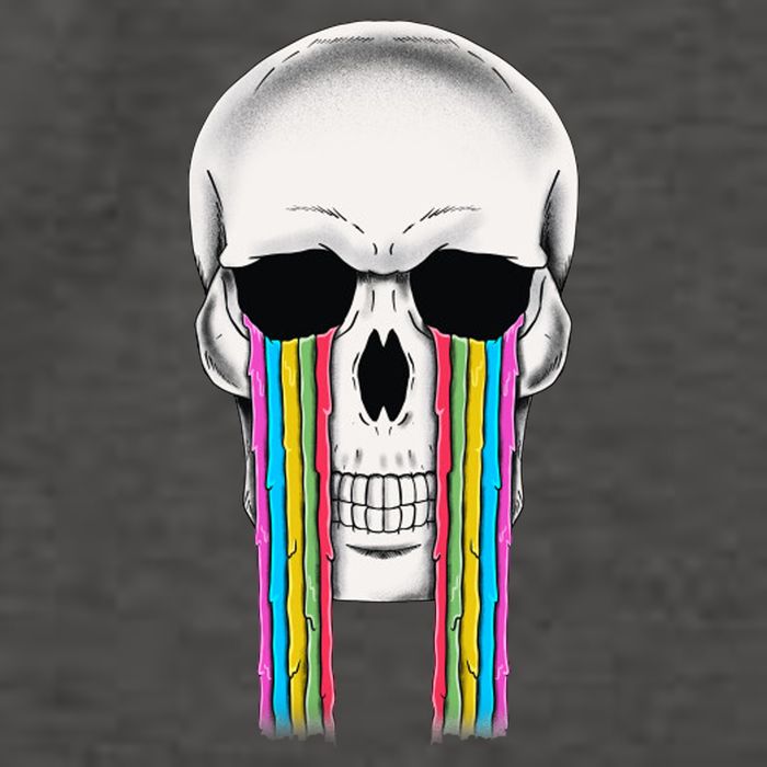 Tear Drop Crying Sad Rainbow Skull Drip Vector Backpack