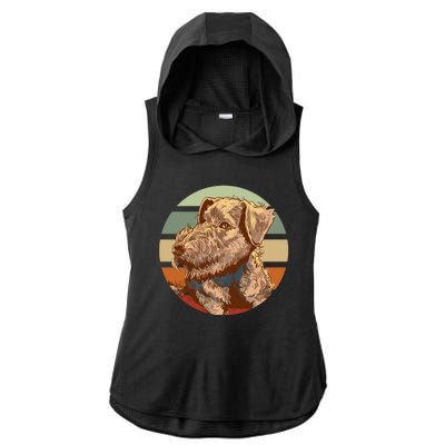 Terrier Dog Cute Sunset Ladies PosiCharge Tri-Blend Wicking Draft Hoodie Tank