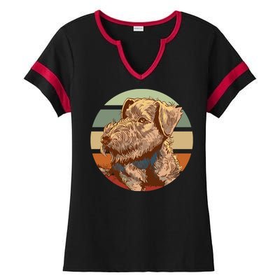 Terrier Dog Cute Sunset Ladies Halftime Notch Neck Tee