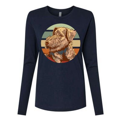 Terrier Dog Cute Sunset Womens Cotton Relaxed Long Sleeve T-Shirt