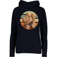 Terrier Dog Cute Sunset Womens Funnel Neck Pullover Hood