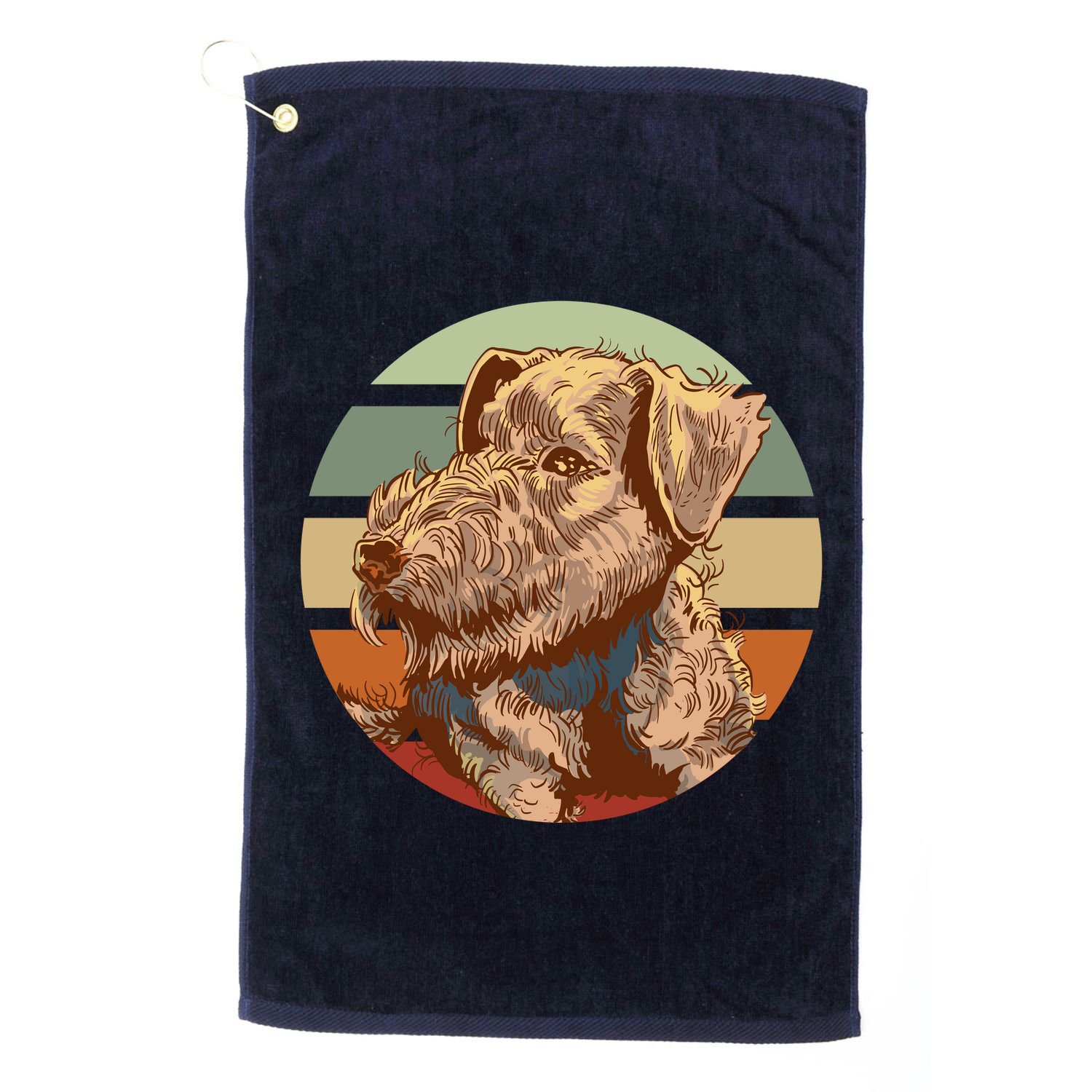 Terrier Dog Cute Sunset Golf Towel