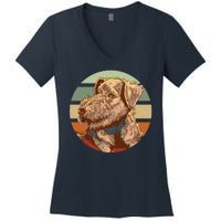 Terrier Dog Cute Sunset Women's V-Neck T-Shirt