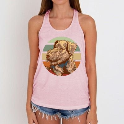 Terrier Dog Cute Sunset Women's Knotted Racerback Tank