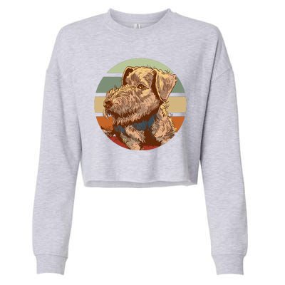 Terrier Dog Cute Sunset Cropped Pullover Crew