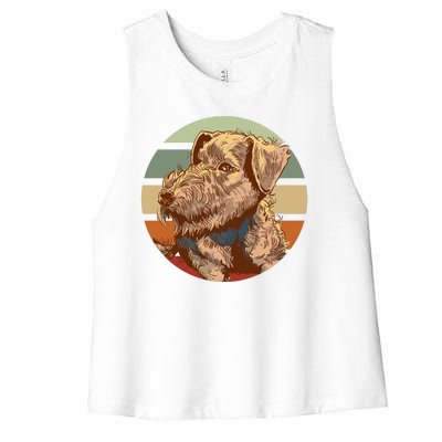 Terrier Dog Cute Sunset Women's Racerback Cropped Tank